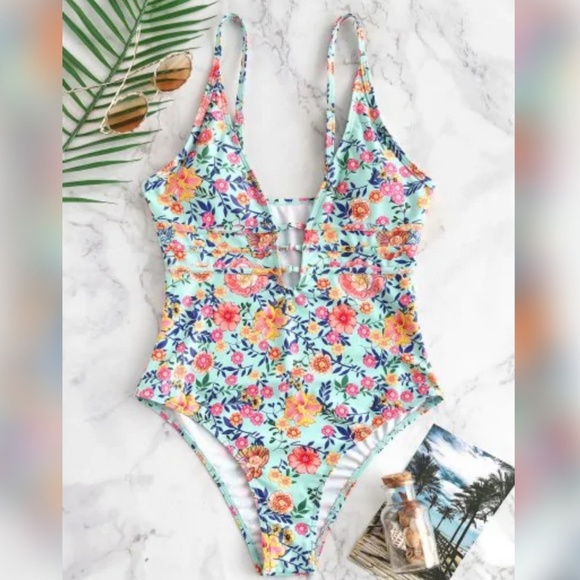 Zaful Other - Zaful Floral One Piece Swimsuit
